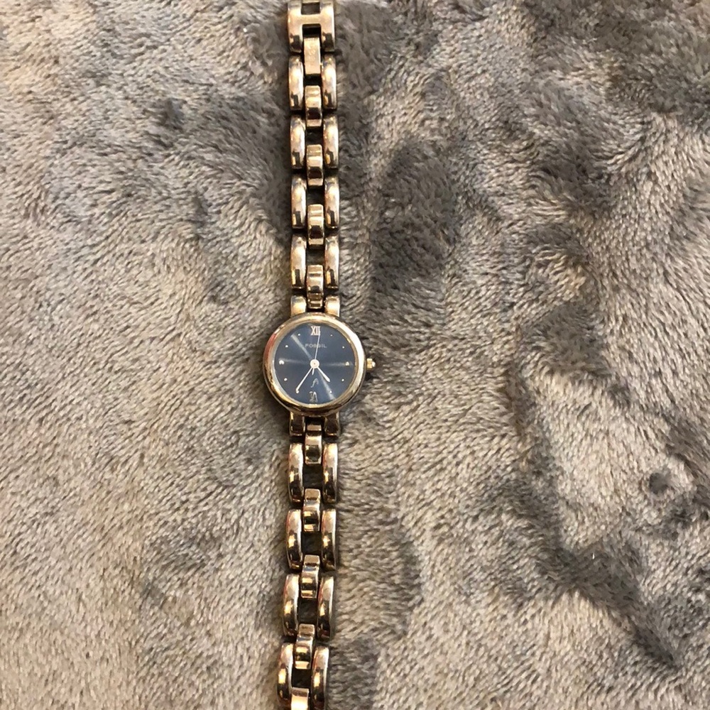 F2 Fossil Watch Silver with Blue Face